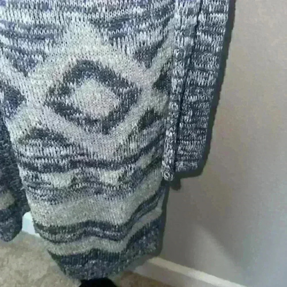Hollister‎ Blue Knit Long Open Front Cardigan Sweater - Picture 5 of 6